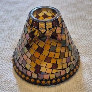 Mosaic Stainglass Cut Glass Lamp Shade For A Partylite Light